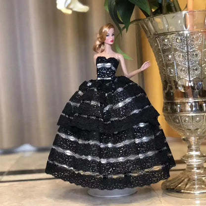 Handmade Doll Clothes Dress Gown 30cm Doll Dress Up Wedding Dress Fashion High-grade Evening Dress For 11.5 Inch Doll&amp;body 1/6 by Dropshipman