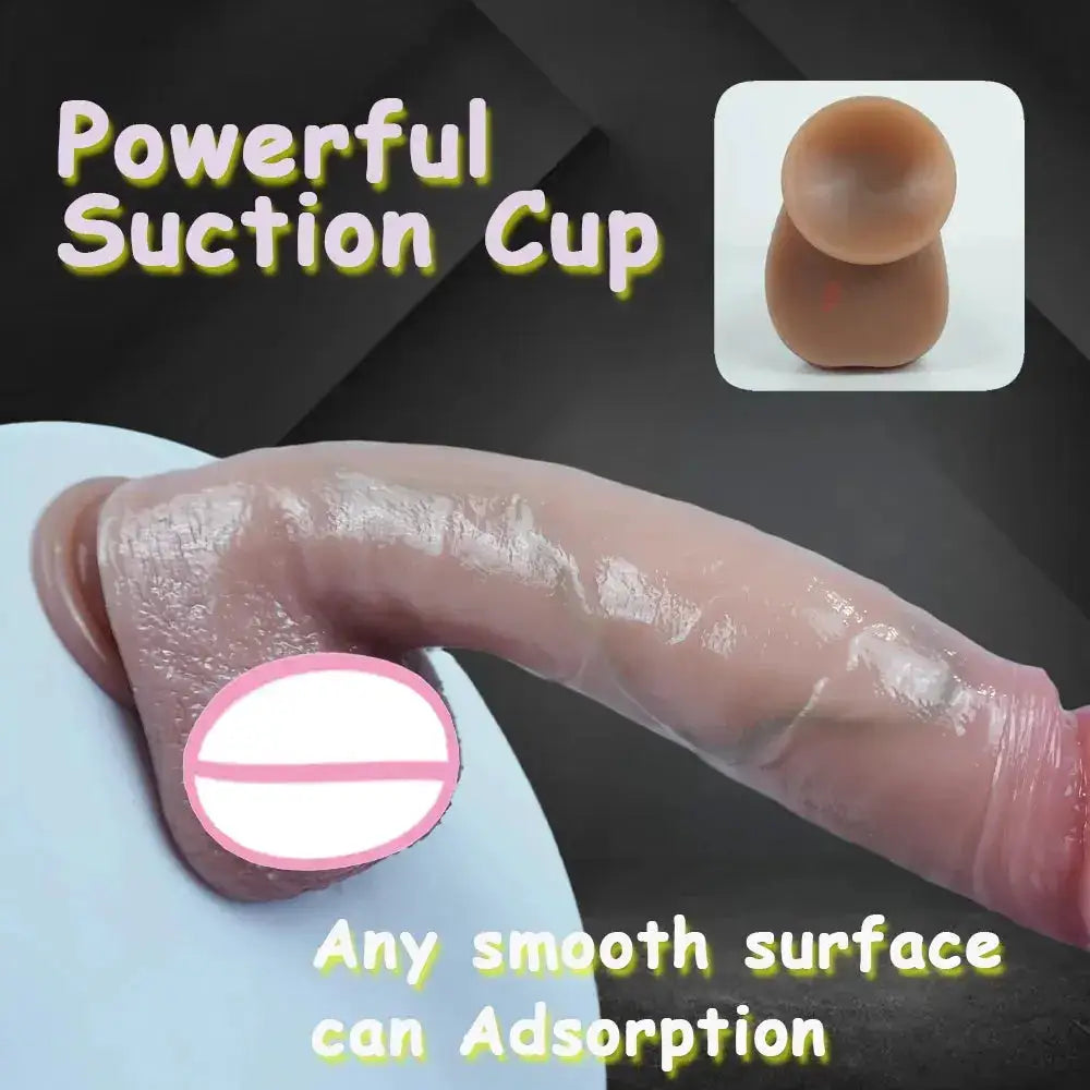Lifelike Liquid Silicone Dildo – Multi Sizes,Waterproof, Skin Friendly, Suction Anywhere Smooth for Hands-Free Play by Dropshipman
