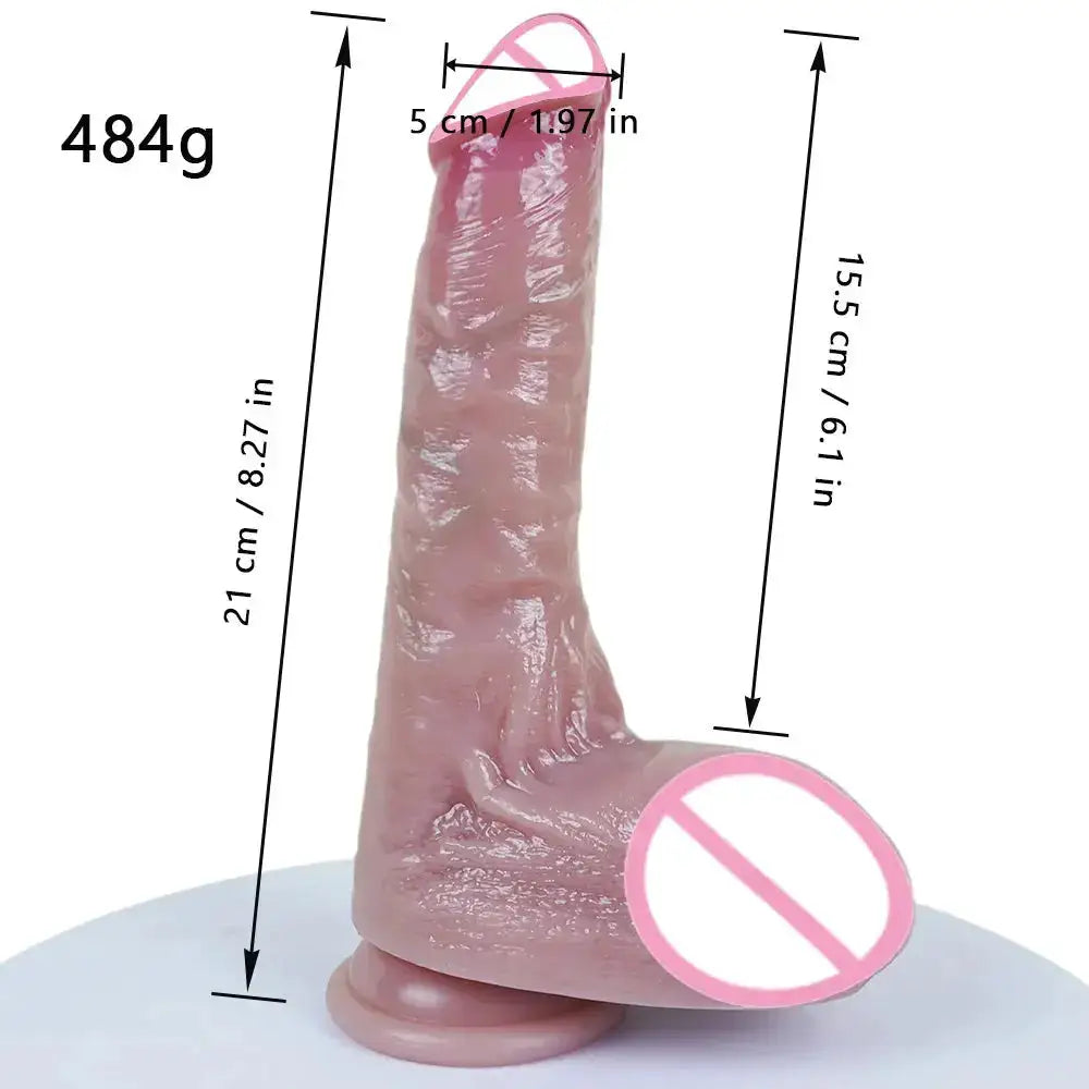 Lifelike Liquid Silicone Dildo – Multi Sizes,Waterproof, Skin Friendly, Suction Anywhere Smooth for Hands-Free Play by Dropshipman