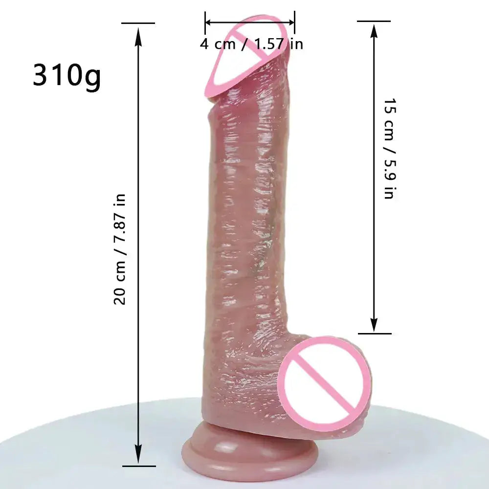 Lifelike Liquid Silicone Dildo – Multi Sizes,Waterproof, Skin Friendly, Suction Anywhere Smooth for Hands-Free Play by Dropshipman
