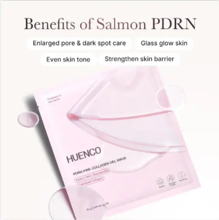 Benefits of Salmon PDRN collagen facial mask for hydration including enlarged pores care and even skin tone.