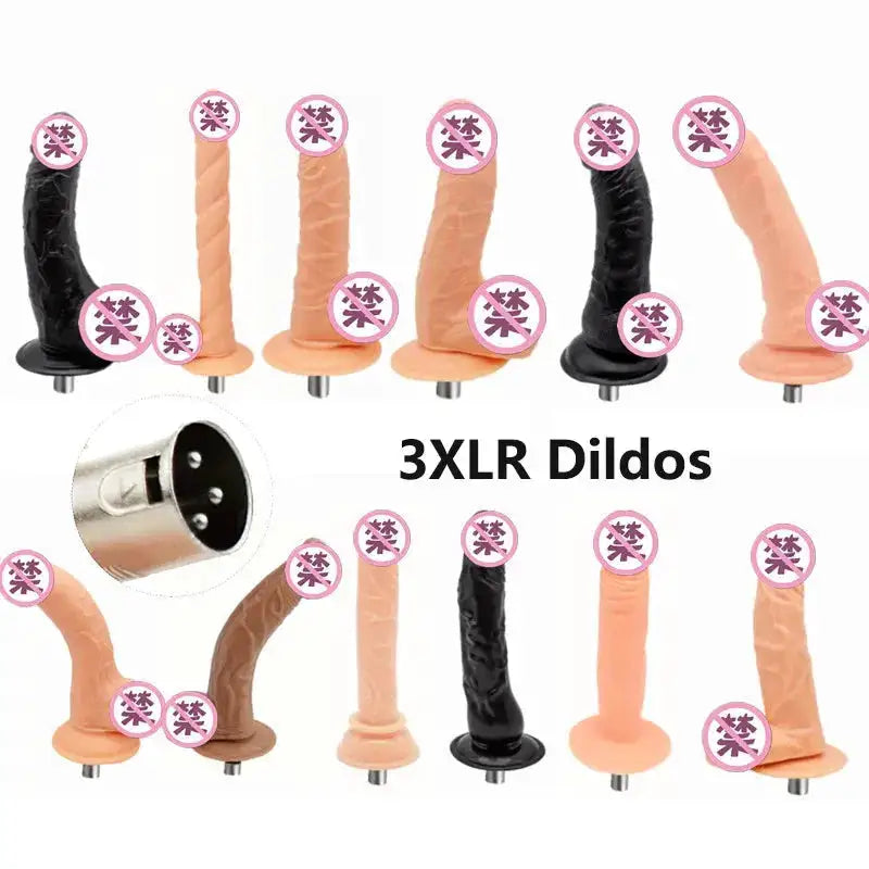 Lifelike Dildo Attachment for Sex Machine with 3 XLR Connector G Spot Sex Toys for Women Masturbation by Dropshipman