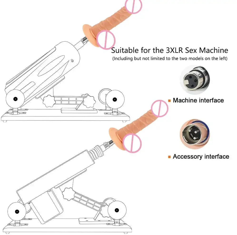 Lifelike Dildo Attachment for Sex Machine with 3 XLR Connector G Spot Sex Toys for Women Masturbation by Dropshipman
