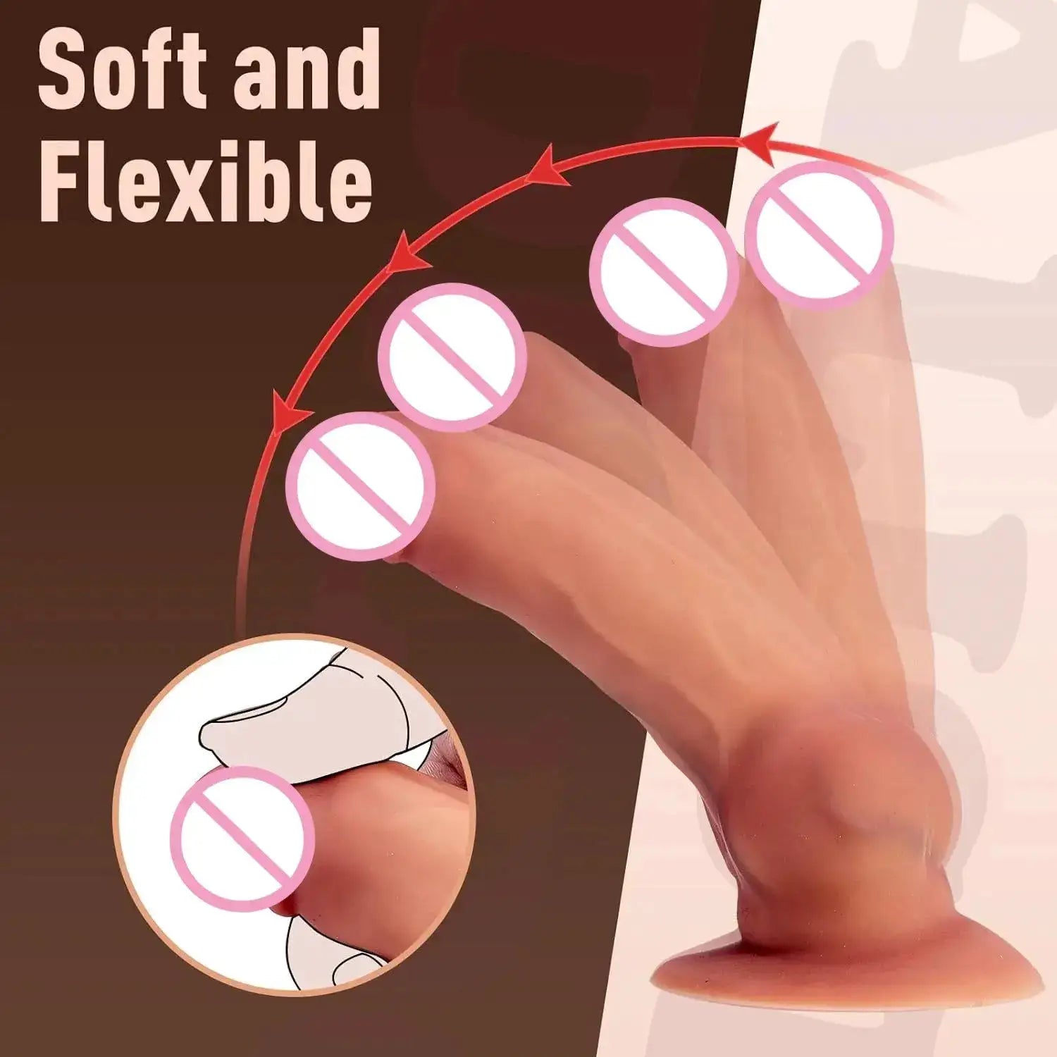 Inflatable realistic vibrating dildo with adjustable thickness, G-spot stimulator, prostate massager, and anal sex toy by SHOPEZRA L.L.C.