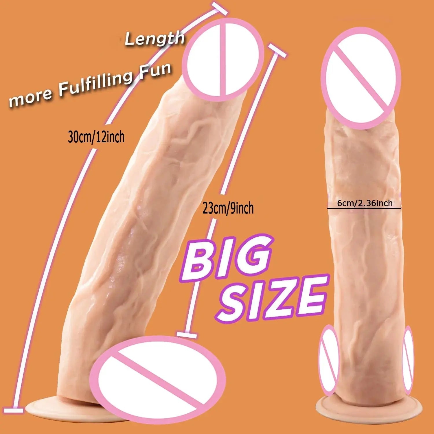 Realistic black dildo with suction cup, adult sex toy from SHOPEZRA L.L.C., designed for adult masturbation and intimate pleasure.