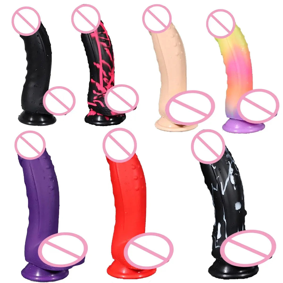Realistic 6.8-inch silicone dildo by SHOPEZRA L.L.C. featuring lifelike details for female sexual pleasure.