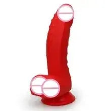 Realistic 6.8-inch silicone dildo by SHOPEZRA L.L.C., featuring a large, textured male anatomy for adult pleasure.