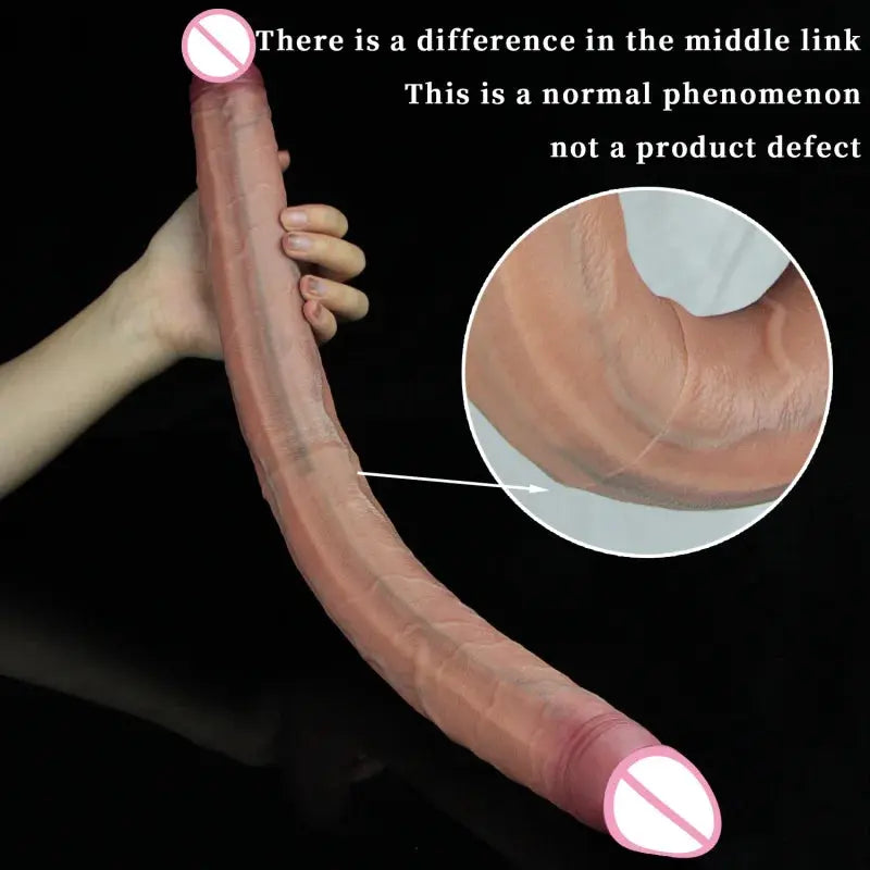 Realistic 50cm double-head dildo from SHOPEZRA L.L.C., flexible penis sex toy for women, lesbian, anal, and masturbation use.