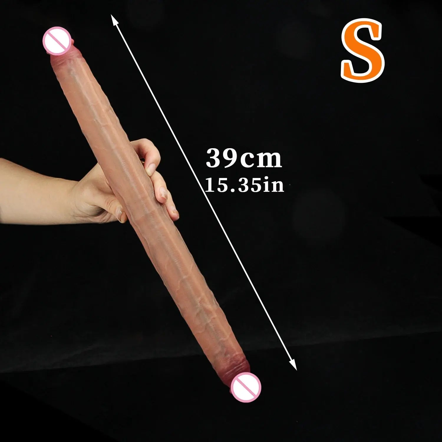 50cm long realistic double-head dildo from SHOPEZRA L.L.C., flexible, designed for women, masturbation, lesbian, anal, and butt play.