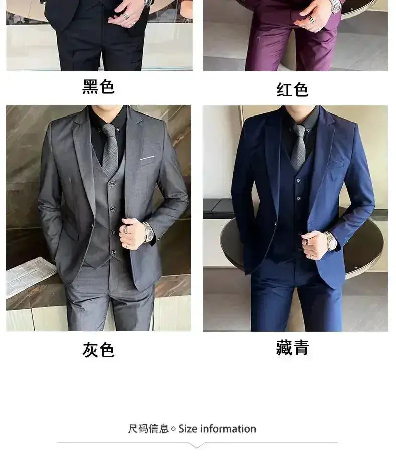 Suit (Blazer+ Vest + Pants) Men&