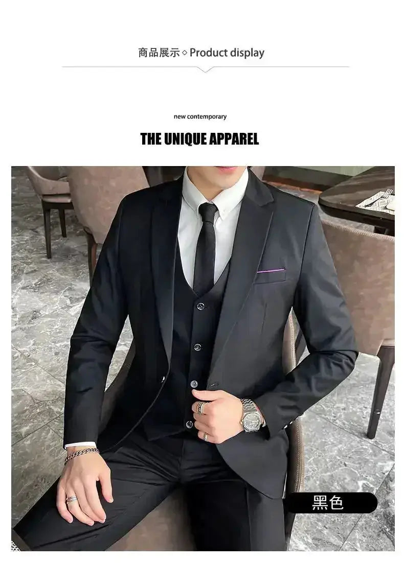 Suit (Blazer+ Vest + Pants) Men&