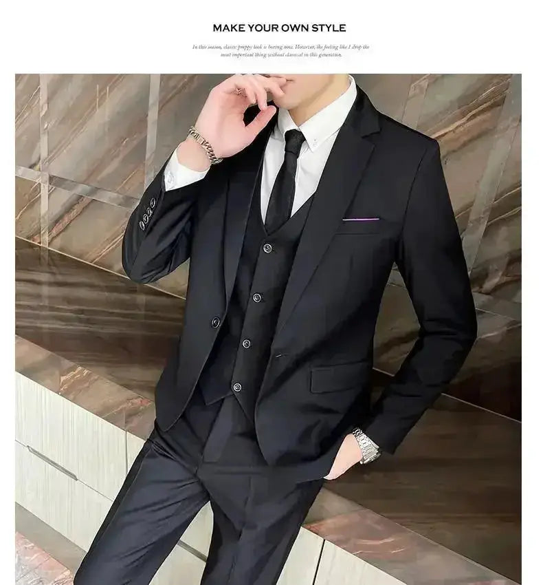 Suit (Blazer+ Vest + Pants) Men&