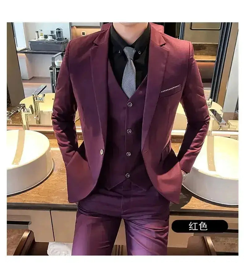 Suit (Blazer+ Vest + Pants) Men&