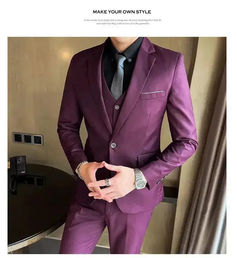 Suit (Blazer+ Vest + Pants) Men&