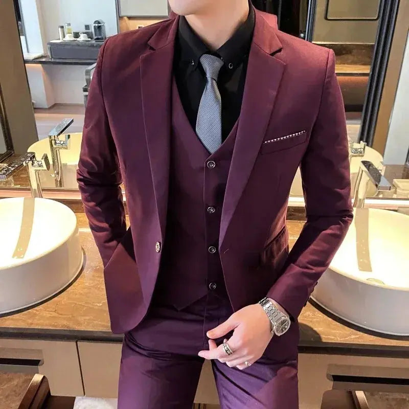 Suit (Blazer+ Vest + Pants) Men&