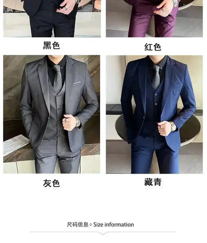 Suit (Blazer+ Vest + Pants) Men&
