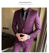 Suit (Blazer+ Vest + Pants) Men&