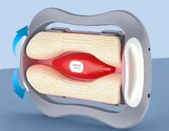 Home use curved lumbar massager with heat function showcasing an ergonomic design for ultimate comfort.