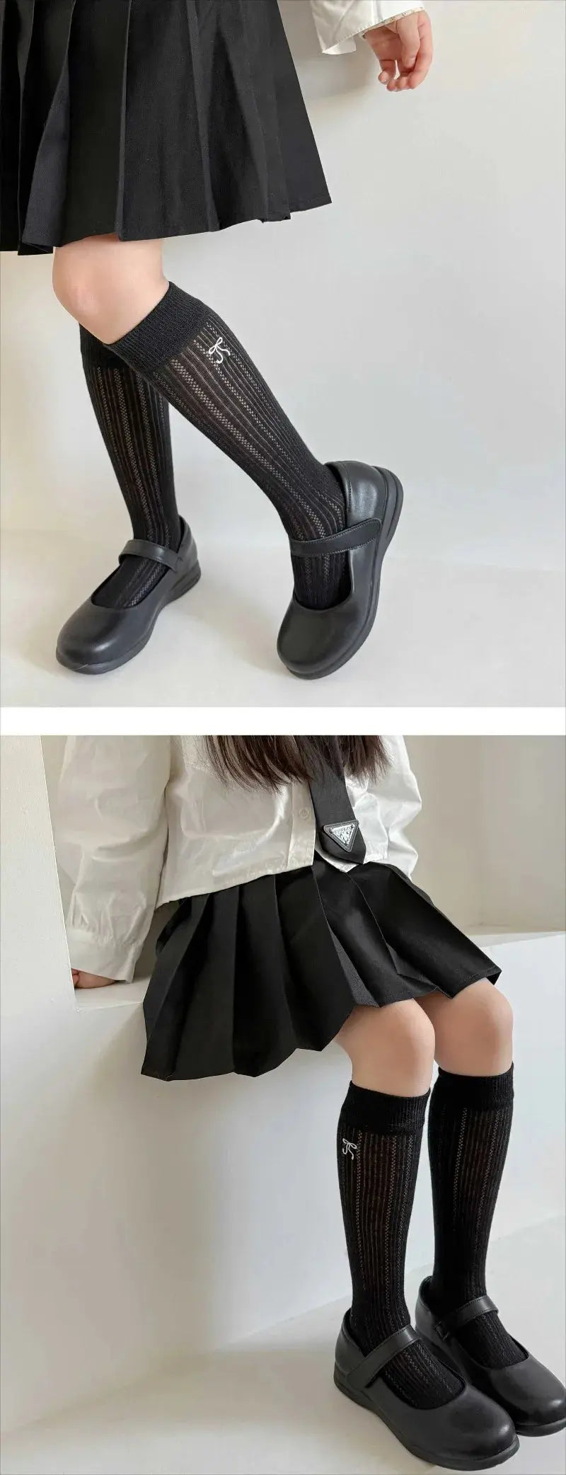 Summer Baby Hollow Out Socks Cute Bow Mesh Cotton Princess Knee High Socks Breathable Thin Non-slip Children Socks 2-12Years SHOPEZRA L.L.C.