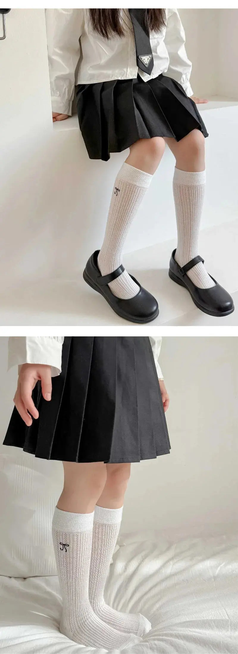 Summer Baby Hollow Out Socks Cute Bow Mesh Cotton Princess Knee High Socks Breathable Thin Non-slip Children Socks 2-12Years SHOPEZRA L.L.C.