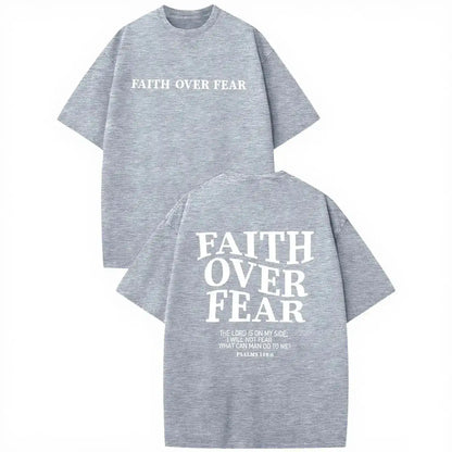 BANGELY Faith Over Fear Shirt Men Graphic Shirts Oversized Workout Gym Jesus Christian Religious Tees Fashion Short Sleeve Tops by Dropshipman