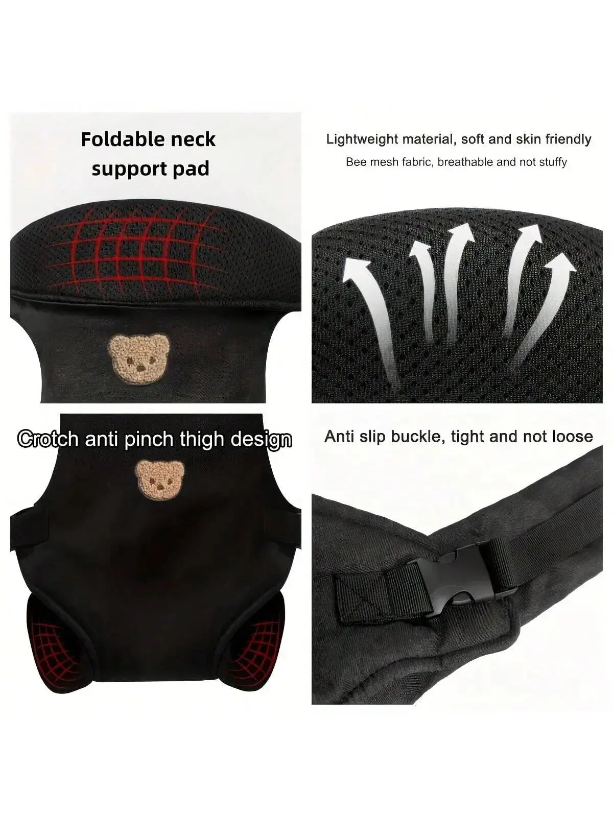 1-Piece Ergonomic Multifunctional Baby Carrier - 4-in-1 Portable Baby Travel Gear, with Adjustable and Comfortable Front and Back Straps, the Perfect Baby Shower Gift for Your Baby. SHOPEZRA L.L.C.