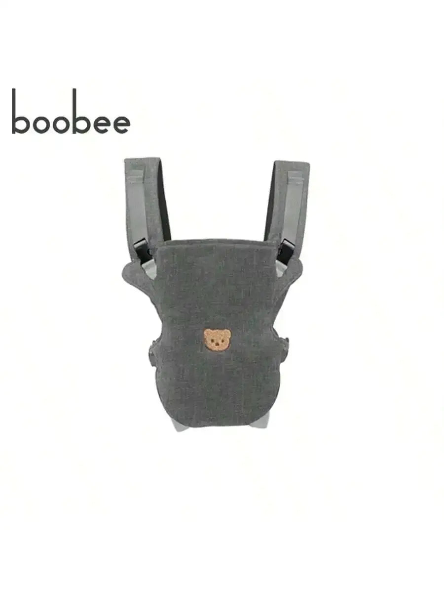 Gray SHOPEZRA L.L.C. 1-piece ergonomic multifunctional baby carrier with adjustable straps, suitable for front and back babywearing.