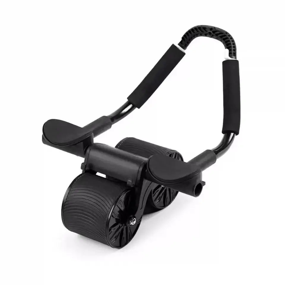 Gray automatic rebound abdominal wheel by SHOPEZRA L.L.C. for core strengthening and abdominal workouts.