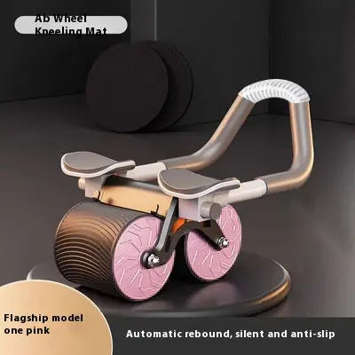 Gray automatic rebound abdominal wheel by SHOPEZRA L.L.C. for core workouts, shown on a plain background.