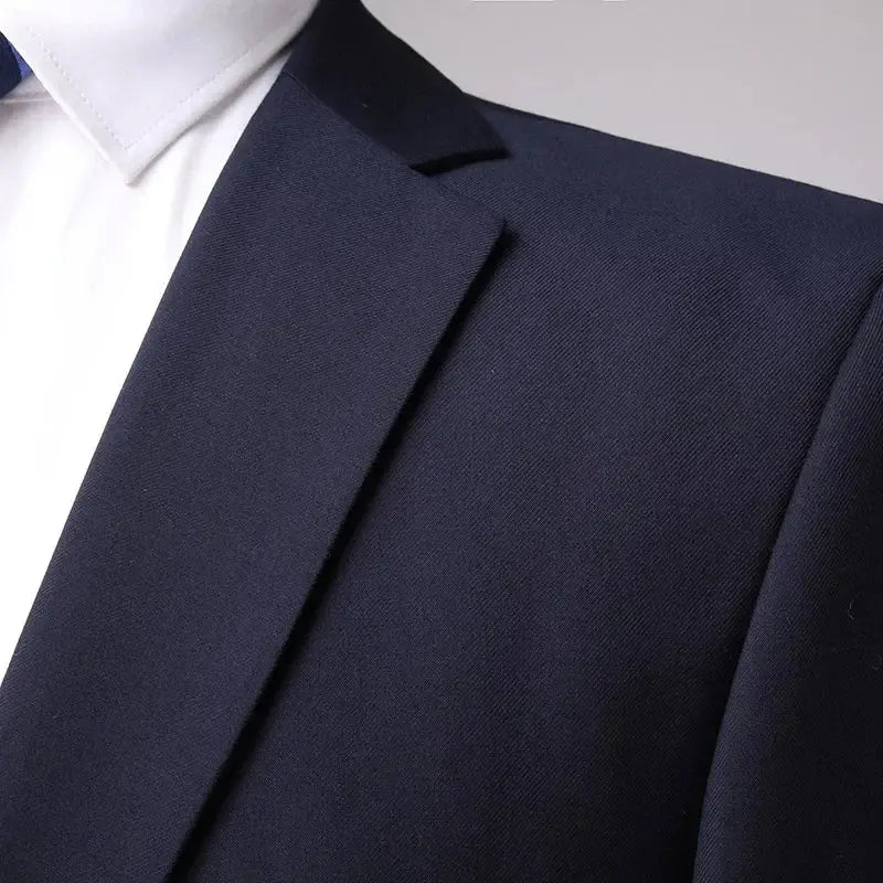 Gray men's formal suit by SHOPEZRA L.L.C. featuring a stylish, solid color design for business, wedding, and party occasions.