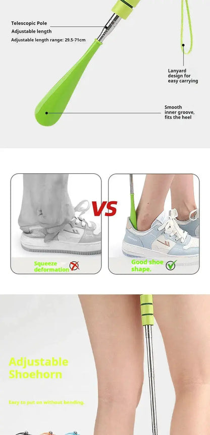 1Pcs/2Pcs New Stretchable Long Shoe Horns 30cm-71cm Metal Shoehorn Pregnant Woman Elderly Shoe Spoon Household Shoe Spatula by Dropshipman