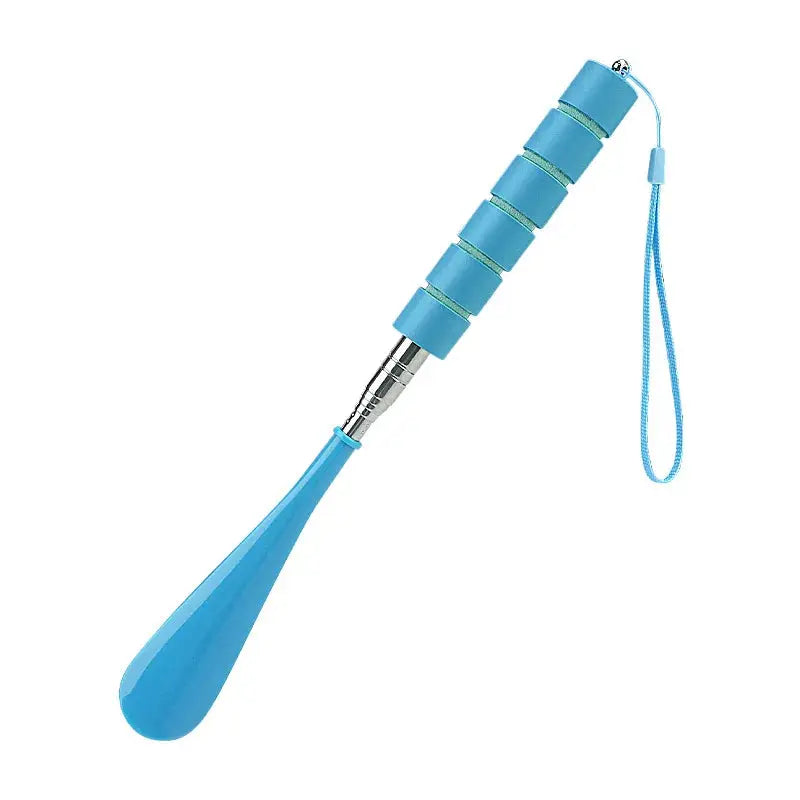 Green stretchable long shoe horns from SHOPEZRA L.L.C., 30cm to 71cm metal shoehorns for pregnant women and elderly.