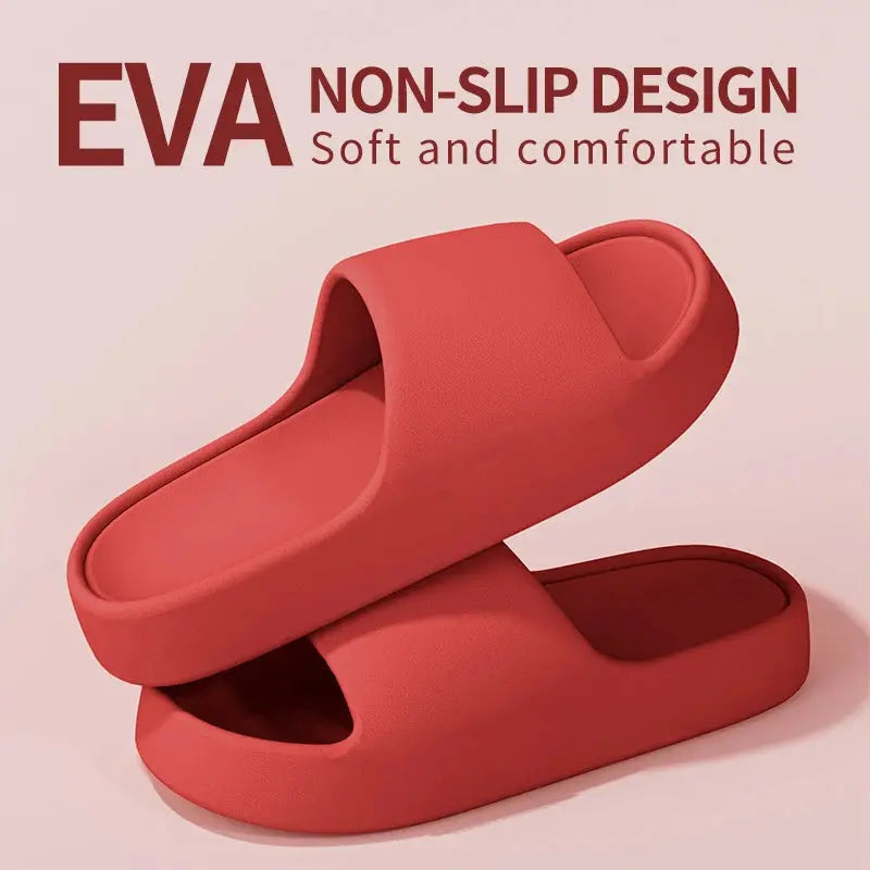 Green men's summer slippers with thick soles, anti-slip design, suitable for outdoor, indoor, bathroom, and shower use.