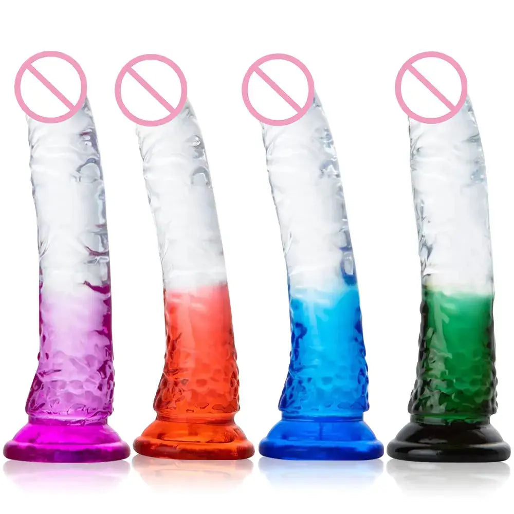 Green 22cm realistic dildo with powerful suction cup, adult sex toy for couples, featuring a large penis design, for female masturbation.