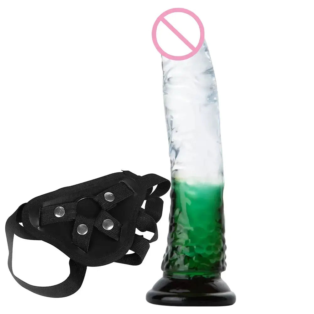 Green 22cm realistic dildo with powerful suction cup, designed for adult masturbation and couple pleasure, from SHOPEZRA L.L.C.