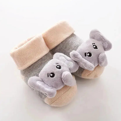 Cartoon Baby Anti-Slip Socks Shoes Newborn Infant Rattle Cute Autumn Boy Girl Floor First Walkers Booties Cotton Doll Warm Socks by Dropshipman