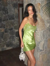 Fashion Sequin Fringe Mini Dress Sexy Spaghetti Strap Satin Slip Dresses Cocktail Party Club Vestido 2026 New Y2k Women Clothing SHOPEZRA L.L.C.