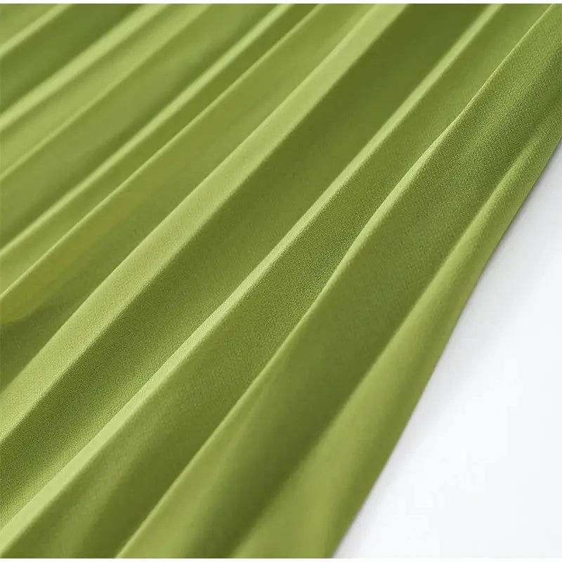 Green Fishbone Corset Halter Maxi Dress Women Sleeveless Backless Pleated Patchwork Slim Dresses Lady Solid Party Evening Gown SHOPEZRA L.L.C.