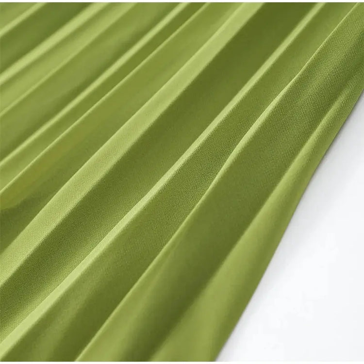 Green Fishbone Corset Halter Maxi Dress Women Sleeveless Backless Pleated Patchwork Slim Dresses Lady Solid Party Evening Gown SHOPEZRA L.L.C.