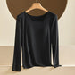 Modal Thermal Underwear for Women, Long-Sleeved Base Layer with Chest Pads, No Need to Wear a Bra, Top T-Shirt, Autumn Wear, Round Neck SHOPEZRA L.L.C.