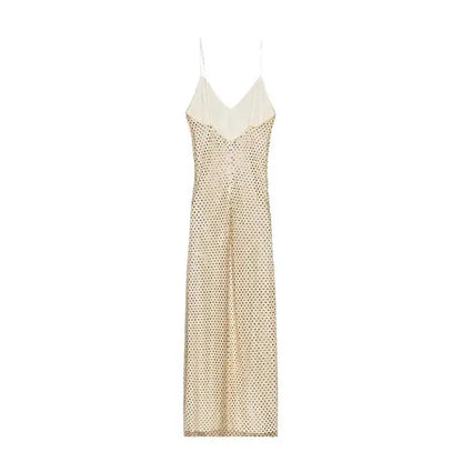 Rhinestone Shining Sexy Evening Dress Women Sleeveless Backless Slim Party Pleated Gown Female Dresses Street Vacation Lady Robe by Dropshipman