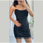 Rhinestone Shining Sexy Evening Dress Women Sleeveless Backless Slim Party Pleated Gown Female Dresses Street Vacation Lady Robe SHOPEZRA L.L.C.