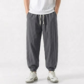 Mens Cotton Linen Harem Trousers Spring Summer Drawstring Loose Baggy Bottoms Casual Streetwear Pants for Gym Daily Work SHOPEZRA L.L.C.