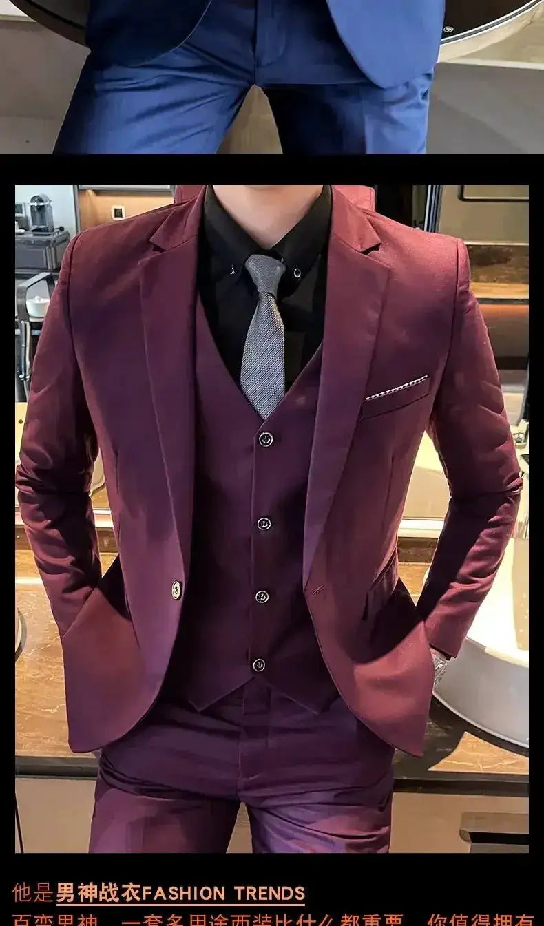 Suit (Blazer+ Vest + Pants) Men&