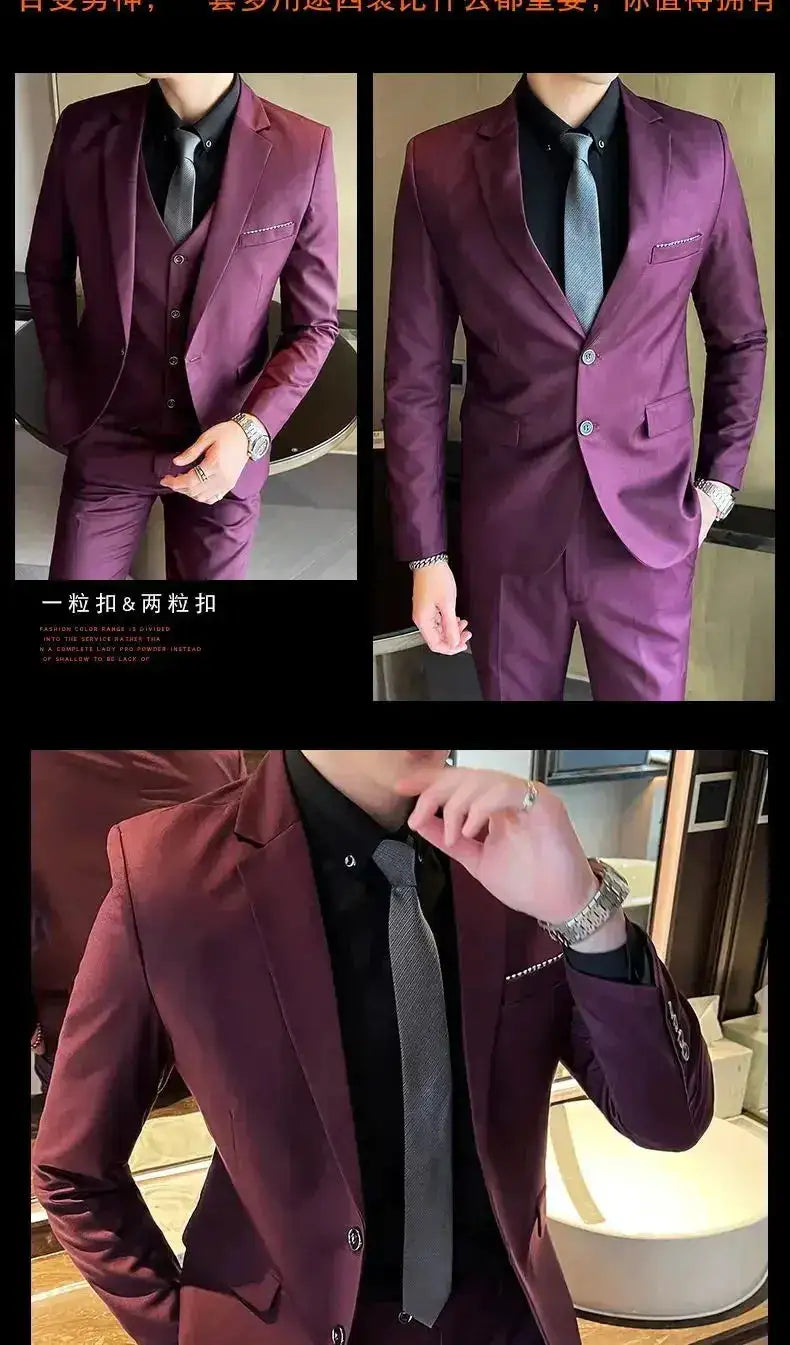 Suit (Blazer+ Vest + Pants) Men&