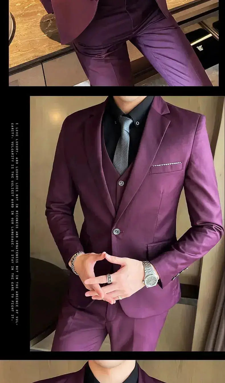 Suit (Blazer+ Vest + Pants) Men&