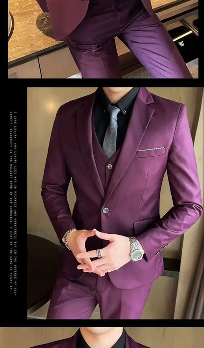 Suit (Blazer+ Vest + Pants) Men&