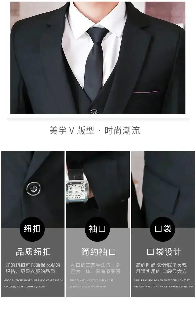 Suit (Blazer+ Vest + Pants) Men&