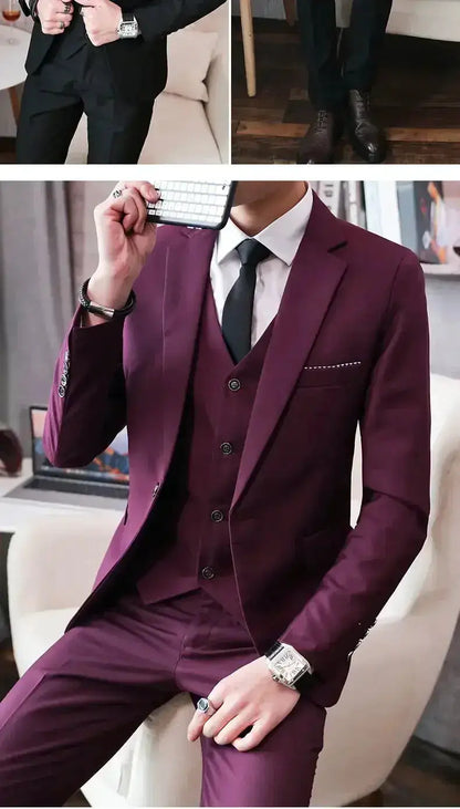 Suit (Blazer+ Vest + Pants) Men&