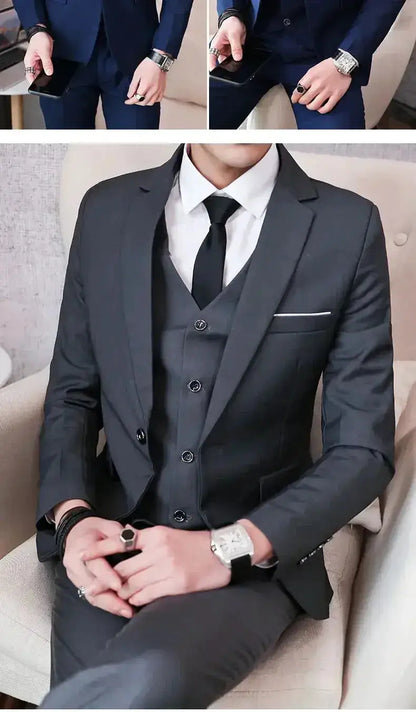 Suit (Blazer+ Vest + Pants) Men&